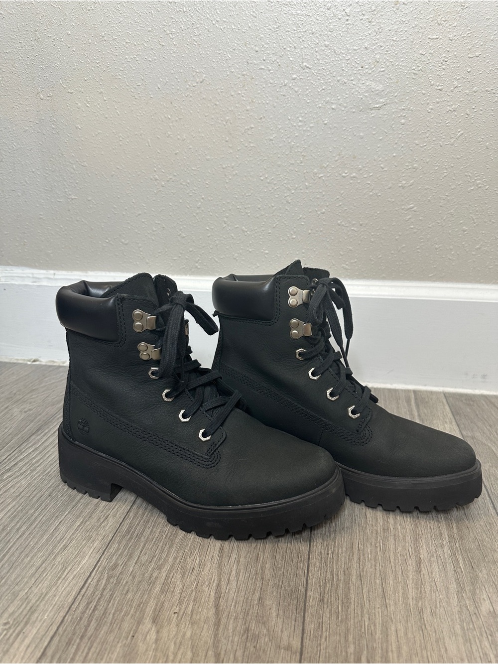 Timberland Black Combat Boots Womens Size 7 Lug Sole
